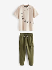 Baker by Ted Baker Graphic 100% Cotton T-Shirt and Joggers Set - Image 7 of 12