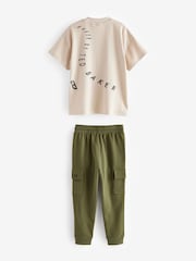 Baker by Ted Baker Graphic 100% Cotton T-Shirt and Joggers Set - Image 8 of 12