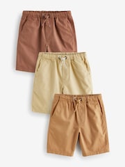 Rust/Orange/Yellow 100% Cotton Pull-On Shorts 3 Pack (3-16yrs) - Image 1 of 6