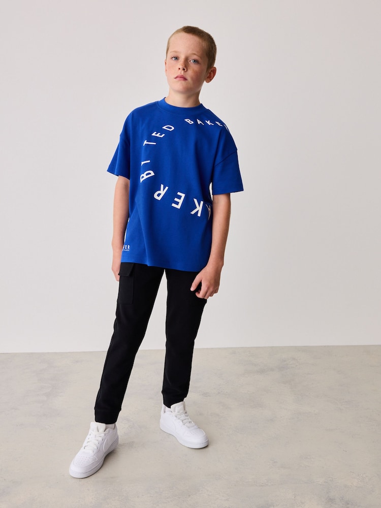 Azul - Conjunto de camiseta gráfica y pantalones de chándal 100% algodón de Baker by Ted Baker - Imagen 1 de 15