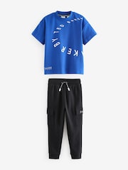 Azul - Conjunto de camiseta gráfica y pantalones de chándal 100% algodón de Baker by Ted Baker - Imagen 10 de 15