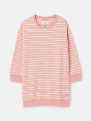 Joules Poppy Pink Striped Sweater Dress - Image 1 of 5
