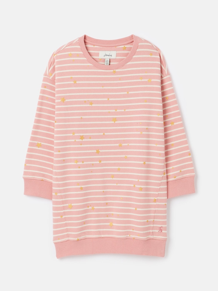 Joules Poppy Pink Striped Sweater Dress - Image 1 of 5