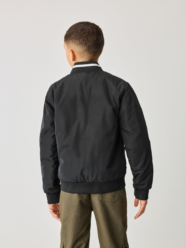 Baker by Ted Baker Nylon Bomber Black Jacket - Bild 2 von 11