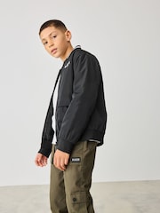 Baker by Ted Baker Nylon Bomber Black Jacket - Bild 3 von 11