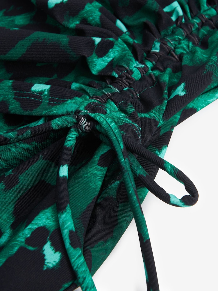 Green Leopard Ruched Side Tummy Control Swimsuit - Image 7 of 7