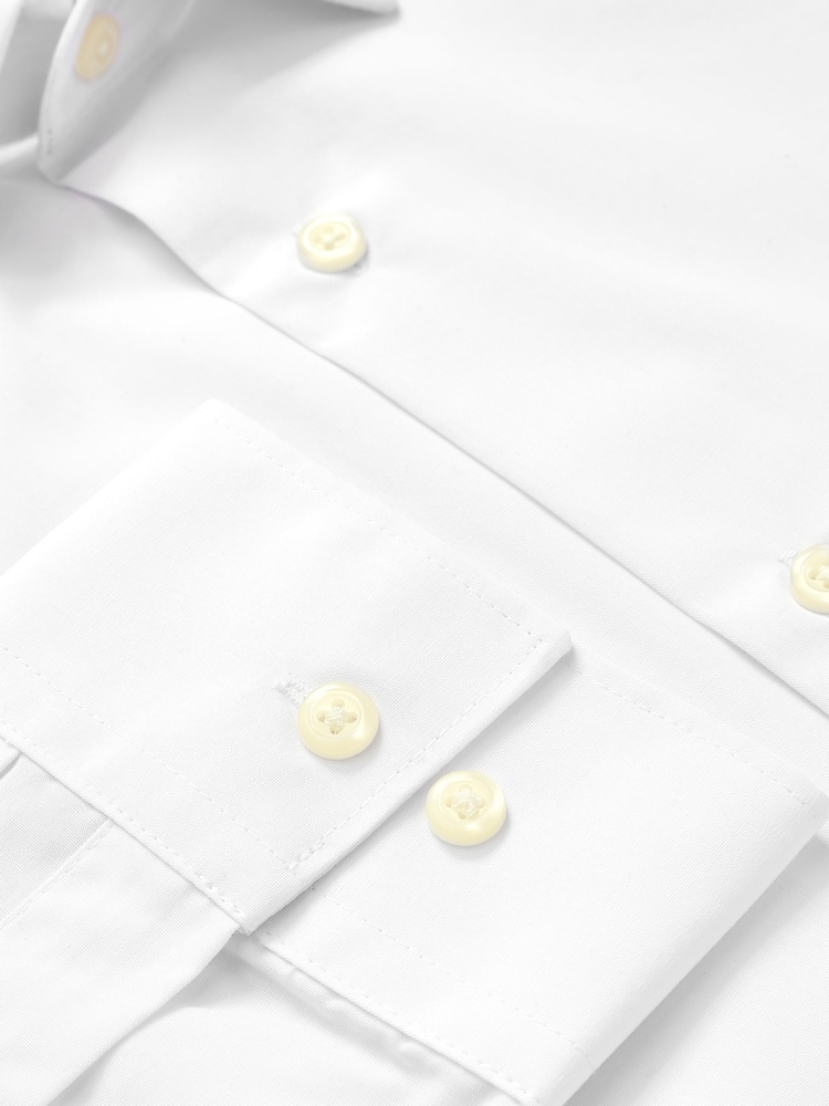 White Regular Fit Easy Care Single Cuff Oxford Smart Shirts 3 Pack - Image 3 of 3