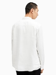 AllSaints White Cypress 100% Linen Shirt - Image 5 of 8