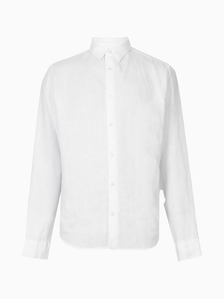 AllSaints White Cypress 100% Linen Shirt - Image 8 of 8