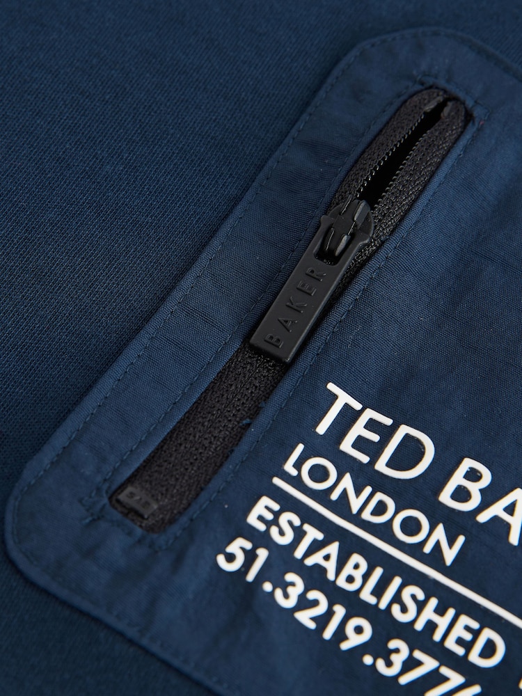 Baker by Ted Baker Navy 100% Cotton Long Sleeve T-Shirt - Image 5 of 5
