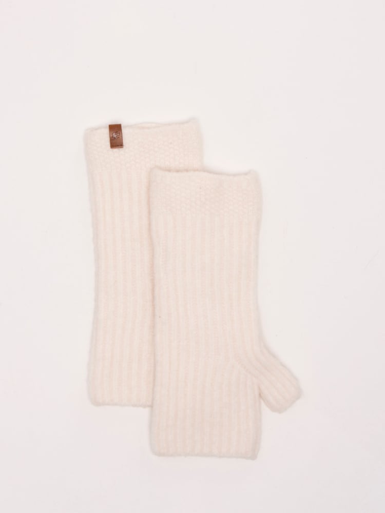 Brakeburn Cream Stellar Pointelle Rib Knitted Wrist Warmers - Image 2 of 5 Brakeburn Cream Stellar Pointelle Rib Knitted Wrist Warmers - Image 2 of 5