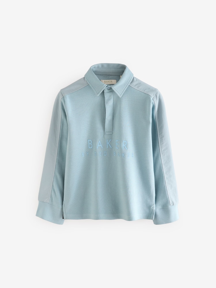 Baker by Ted Baker Shirt Long Sleeves 100% Cotton Polo Shirt - Image 1 of 4