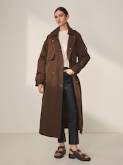 Chocolate Brown Premium Trench Coat - Image 2 of 7