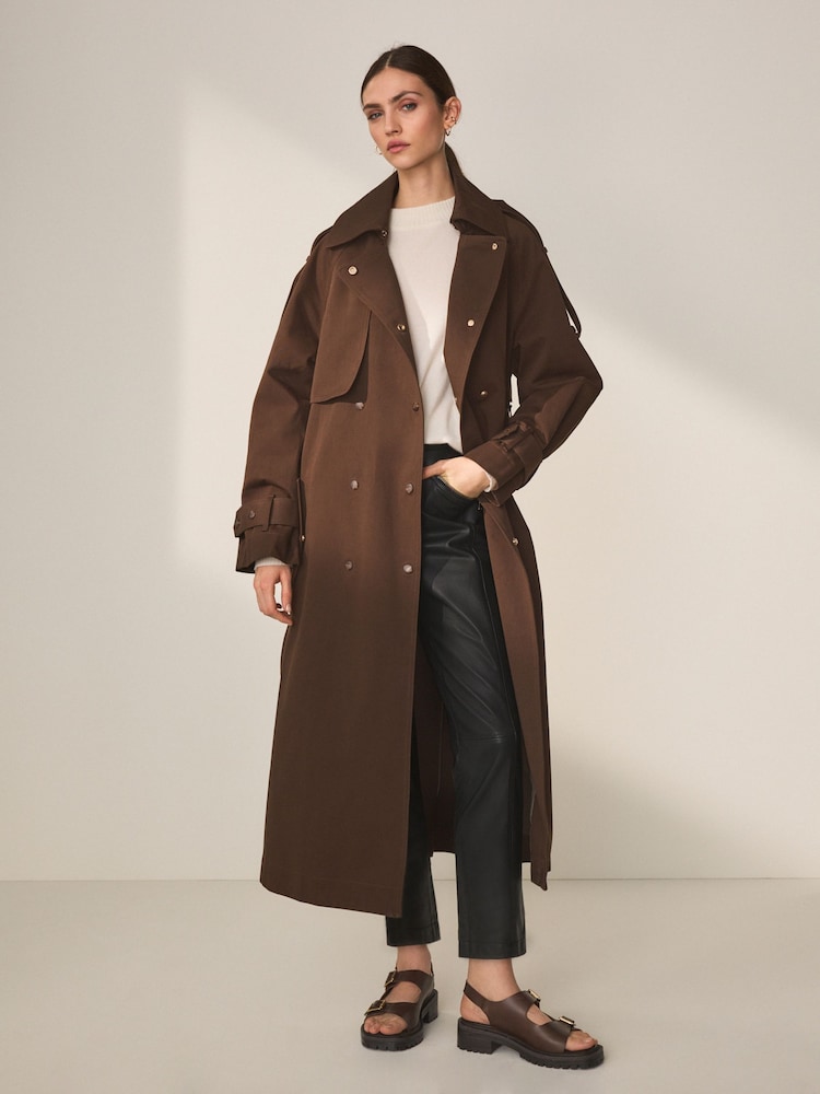 Chocolate Brown Premium Trench Coat - Image 2 of 7