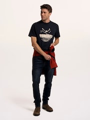 Brakeburn Blue Paddle Board Printed Cotton T-Shirt - Image 1 of 5