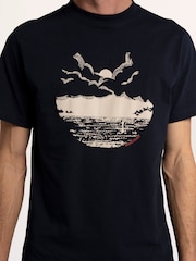 Brakeburn Blue Paddle Board Printed Cotton T-Shirt - Image 4 of 5