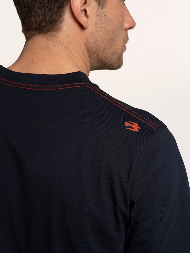 Brakeburn Blue Paddle Board Printed Cotton T-Shirt - Image 5 of 5 Brakeburn Blue Paddle Board Printed Cotton T-Shirt - Image 5 of 5