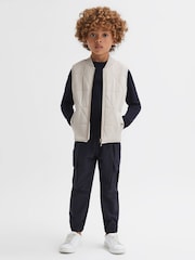 Reiss Stone Ritchie 9-14 yrs Hybrid Knitted-Quilted Gilet - Image 1 of 5