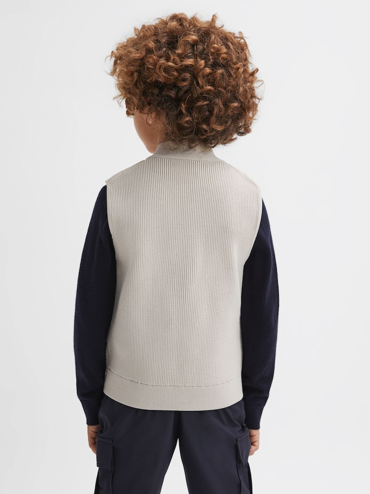 veste sans manche matelassé en maille hybride Reiss Ritchie - Image 4 of 5