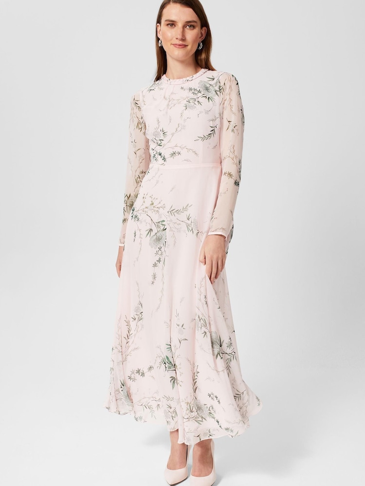 Hobbs Pink Rosabelle Silk Dress - Image 1 of 4