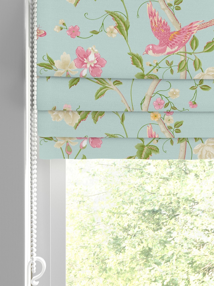 Laura Ashley Duck Egg Summer Palace Made to Measure 100% Cotton Roman Blinds - Image 2 of 5