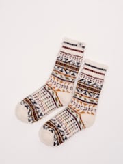 كريم - Brakeburn Nordics Fair Isle Cosy Knitted Socks - صورة 2 من 4