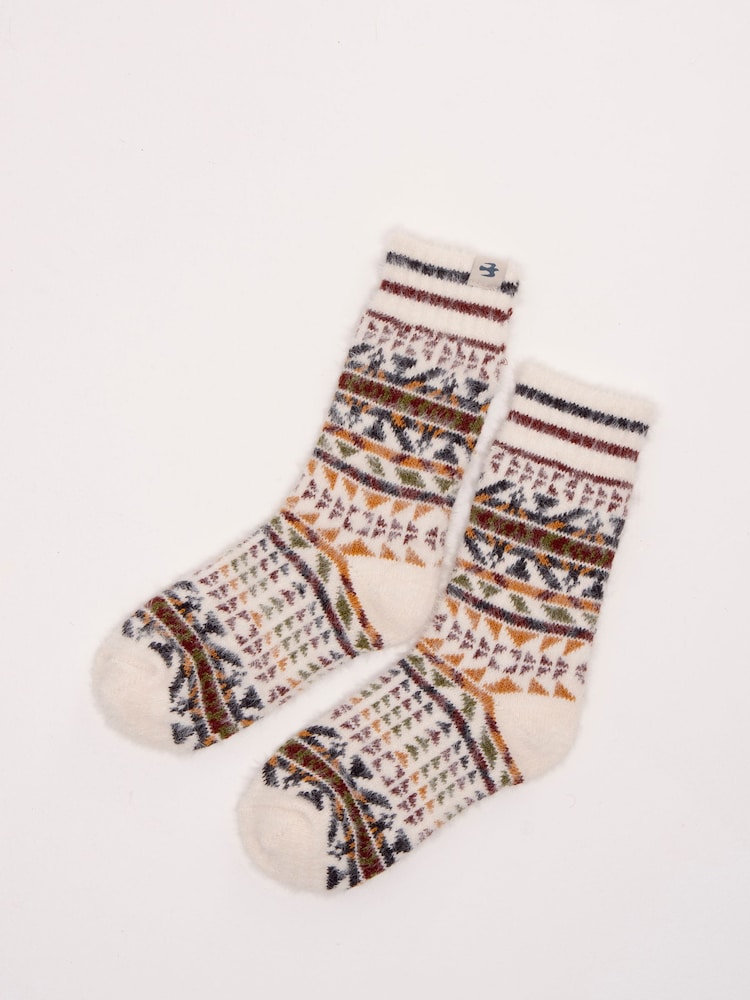 كريم - Brakeburn Nordics Fair Isle Cosy Knitted Socks - صورة 2 من 4