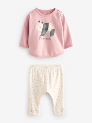 Pink Panda Baby Top And Leggings Set - Image 1 of 3