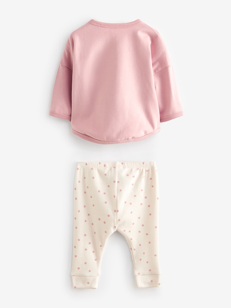 Pink Panda Baby Top And Leggings Set - Image 2 of 3