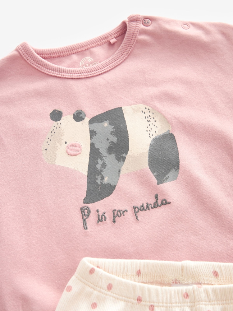 Pink Panda Baby Top And Leggings Set - Image 3 of 3