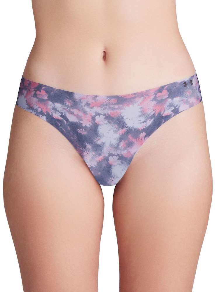 Under Armour Light Pink 100% Cotton No Show Pure Stretch Printed Thong 3 Pack - Image 2 of 5