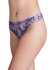 Under Armour Light Pink 100% Cotton No Show Pure Stretch Printed Thong 3 Pack - Image 4 of 5