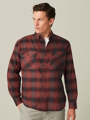 Red Twin Pocket Check Long Sleeve Shirt - Image 1 of 7