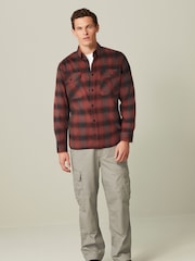 Red Twin Pocket Check Long Sleeve Shirt - Image 2 of 7