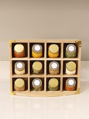 Kitchen Pantry Set of 12 Brown Unfilled Spice Jars & Storage Rack - Image 1 of 4