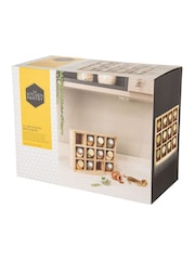 Kitchen Pantry Set of 12 Brown Unfilled Spice Jars & Storage Rack - Image 4 of 4