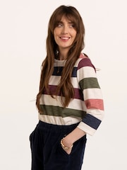 Brakeburn Lulworth Multi Colour Stripe 3/4 Sleeve T-Shirt - Obrázek 3 z 6