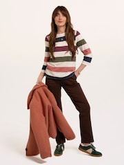 Brakeburn Lulworth Multi Colour Stripe 3/4 Sleeve T-Shirt - Obrázek 4 z 6