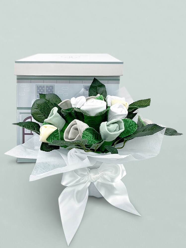 Babyblooms Grey 100% Cotton Welcome Posy With Snuggle Wrap Gift Set - Image 1 of 8