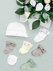 Babyblooms Grey 100% Cotton Welcome Posy With Snuggle Wrap Gift Set - Image 3 of 8