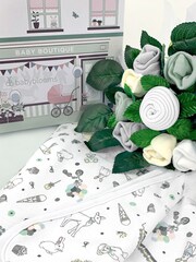 Babyblooms Grey 100% Cotton Welcome Posy With Snuggle Wrap Gift Set - Image 4 of 8