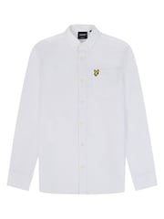 Lyle & Scott White Boys Long Sleeve Oxford 100% Cotton Shirt - Image 3 of 3