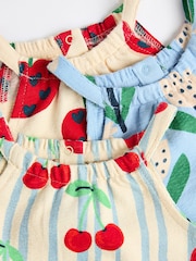 White/Blue/Red Baby Vest Rompers 3 Pack - Image 4 of 7
