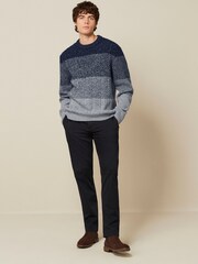 Blue/Grey Regular Ombre Cable Jumper - Image 2 of 7