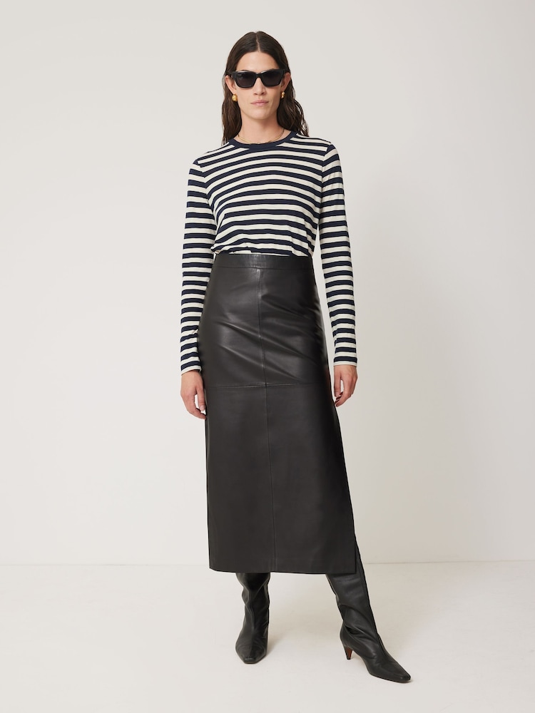 Jigsaw Blue 100% Cotton Slub Stripe T-Shirt - Image 2 of 7