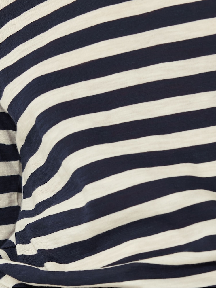 Jigsaw Blue 100% Cotton Slub Stripe T-Shirt - Image 7 of 7