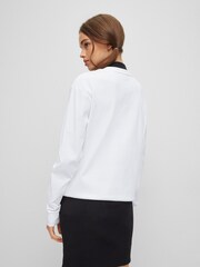 HUGO White Large Logo Crew Neck 100% Cotton Sweatshirt - Image 3 of 5