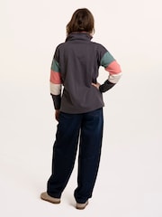 Brakeburn Blue Wilverley Colour Block Sleeve 1/4 Zip Sweatshirt - Image 2 of 6