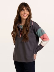 Brakeburn Blue Wilverley Colour Block Sleeve 1/4 Zip Sweatshirt - Image 6 of 6