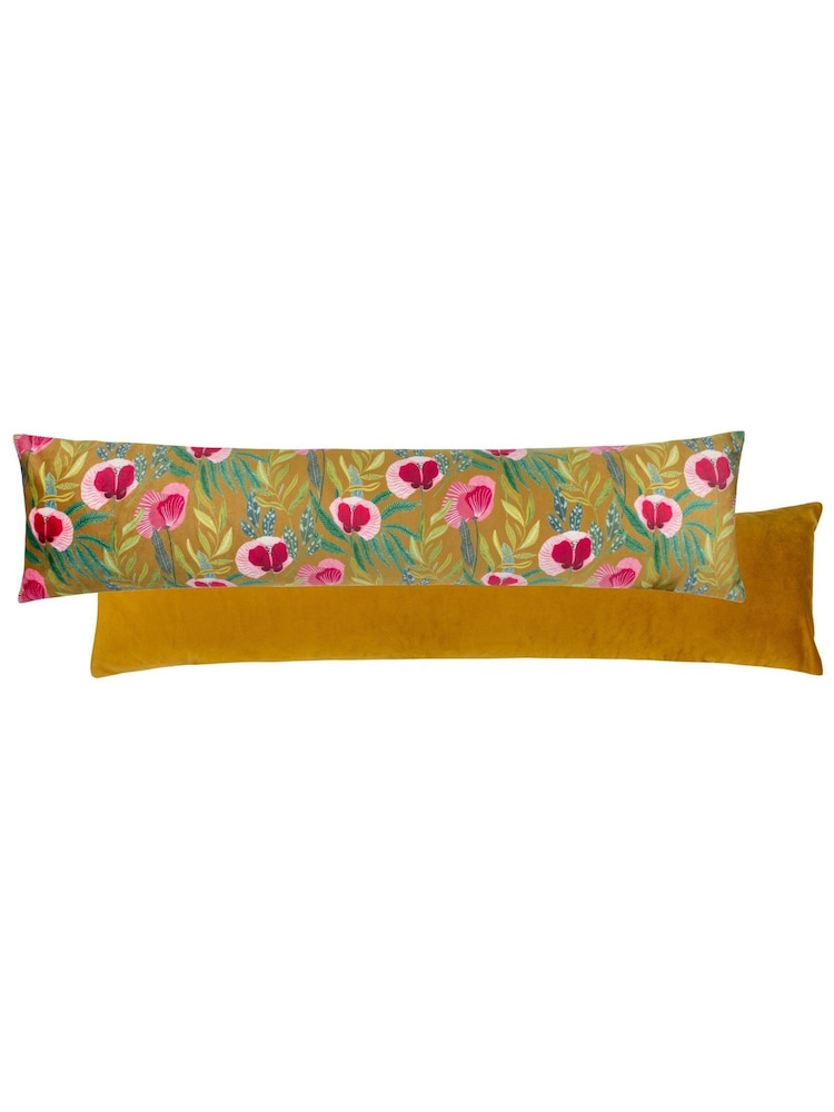 Wylder Yellow Poppy Velvet Draught Excluder Cushion - Image 2 of 2